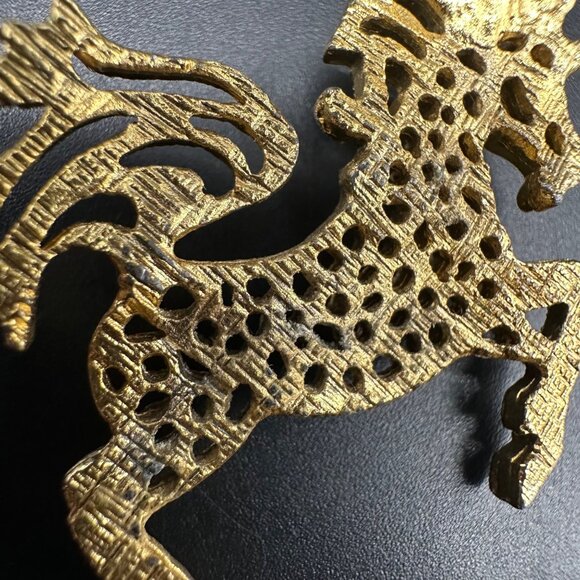 Vintage Unicorn Pendant Necklace American Showcase Gold Tone Mystical Beast - Picture 7 of 10